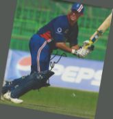 Cricket Marcus Trescothick MBE signed 10x8 colour photo Showing Trescothick in action for England.