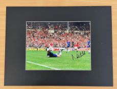 Football Norman Whiteside signed 16x12 mounted 1985 FA Cup Final colour photo. Norman Whiteside (