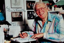 Jimmy Perry signed 6x4 colour photo dedicated. James Perry, OBE (20 September 1923 - 23 October