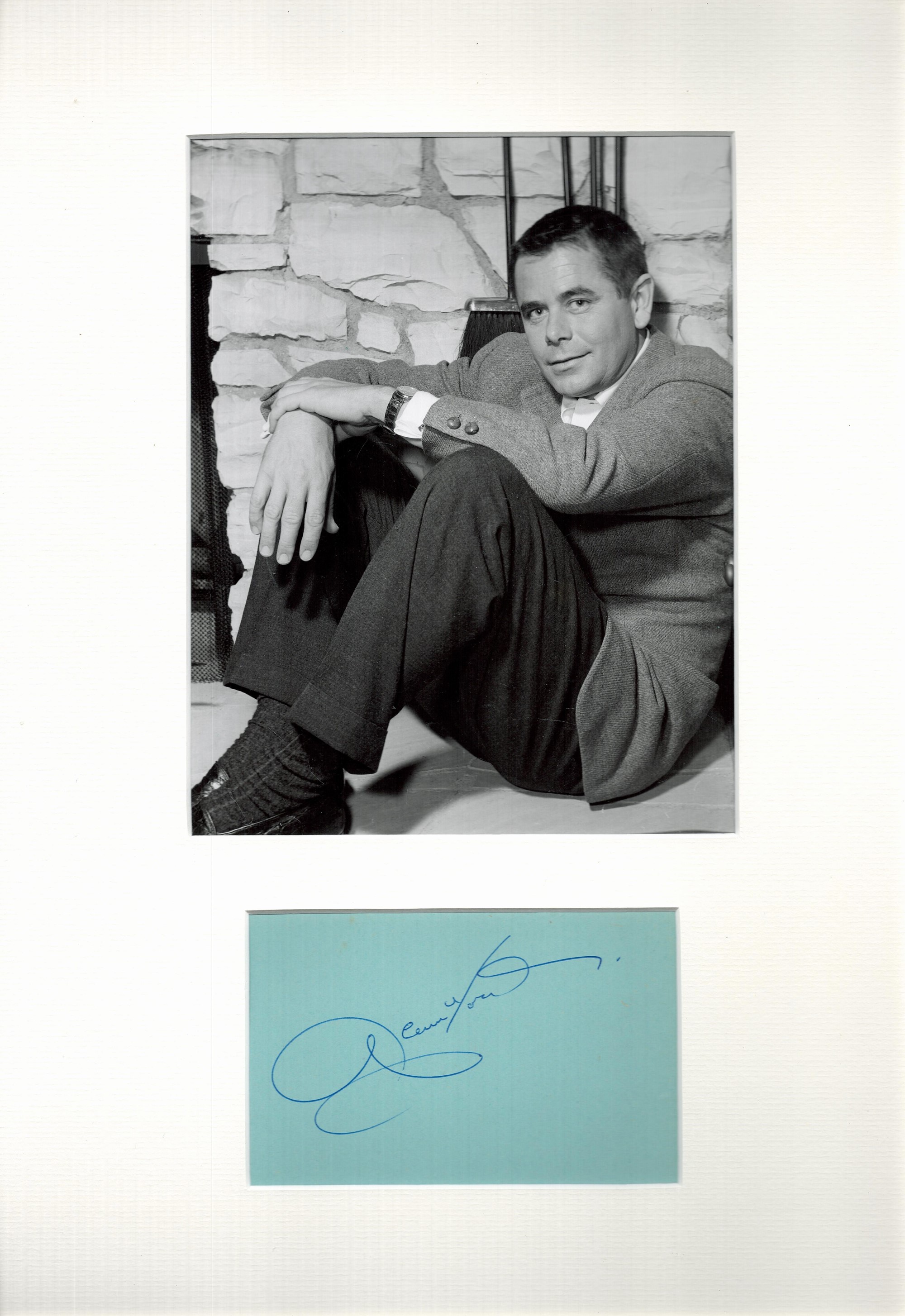 Glenn Ford 19x12 mounted signature piece includes signed album page and vintage black and white