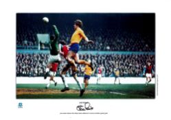 Football. Everton FC. Joe Royle Signed 17x12 colour photo. Photo shows Royle Soaring above the