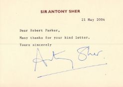 Sir Anthony Sher TLS dated 21st May 2004. Sir Antony Sher KBE (14 June 1949 - 2 December 2021) was a