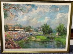 Rare Artist Proof Kamil Kubic Colour Golfing Print Personally Signed by the Artist in pencil in