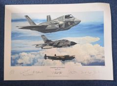 RAF Limited Edition print multi-signed, titled Generations of Excellence by the artist Philip E West