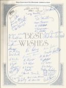 Boxing Rare Croydon Ex Boxers card hand signed by 45 fighters includes Albert Finch, Ron Pudney, Pat