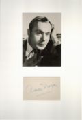 Charles Boyer 19x12 mounted signature piece includes signed album page and a vintage black and white