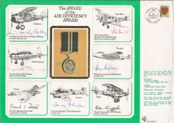 WW2 multisigned DM cover The Award of the Air Efficiency Award signed by A. M Sir Denis Crowley