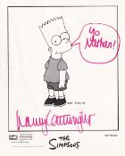Nancy Cartwright, The Voice of Bart Simpson, 10x8 inch Signed Photo. Good condition. All
