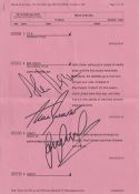 Gary Lineker Alan Shearer Alan Hansen, MOTD Pundits, Signed Script. Good condition. All autographs