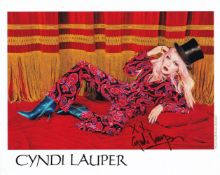 Cyndi Lauper, Chart Topping Singer, 10x8 inch Signed Photo. Good condition. All autographs come with