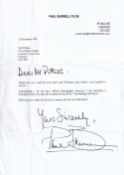 Paul Burrell, Former Butler to Princess Diana, One Page Signed Letter. Good condition. All