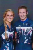 Jason and Laura Kenny, Olympic Cycling Winners, 6x4 Signed Photo. Good condition. All autographs