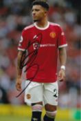 Jadon Sancho, Manchester United Footballer, 6x4 Signed Photo. Good condition. All autographs come