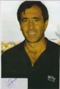 Seve Ballesteros, Legendary Golfer Signed Sticker Laminated with Photograph. Comes with 2 Albums