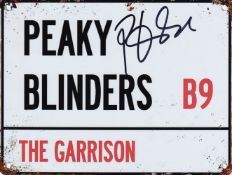 Paddy Considine, Peaky Blinders Actor, The Garrison Signed Metal Sign. Good condition. All