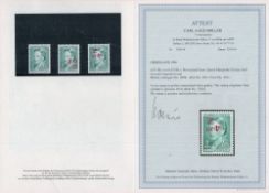 Stamp error Greenland 1996 Scott #226 inventor of overprint stamp with certificate. Good