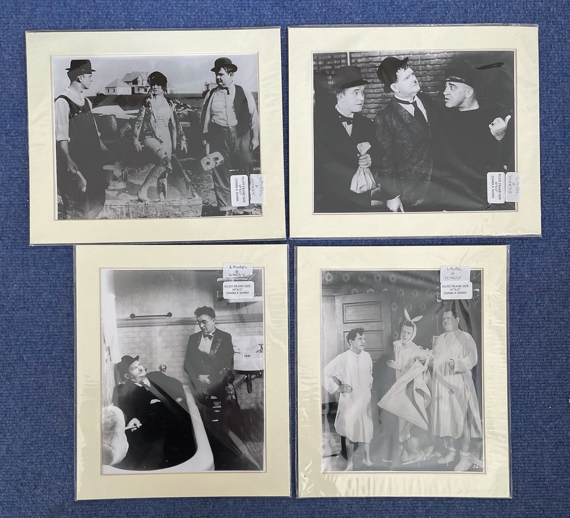 Laurel And Hardy Comedy Legends 8 Mounted 8x10 Photos, Overall Size 10x12. Good condition. All