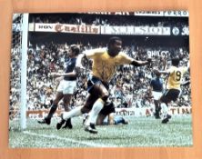 Football, Jairzinho signed 12x16 colour photograph pictured in action whilst playing for Brazil in