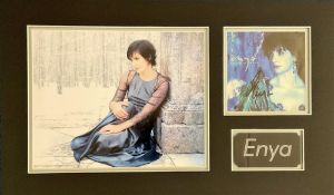 Enya Singer Signed Cd 'Shepherd Moons' Double Mounted 11x19 Display. Good condition. All