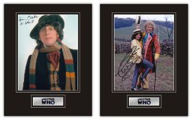 Set of 2 Stunning Dr. Who Displays! Hand signed professionally mounted displays. This beautiful