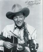 Singer and Actor, Roy Rogers signed 10x8 inch black and white photograph. Rogers (November 5, 1911 –