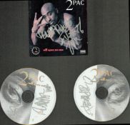 Rapper, Tupac Shakur signed CD collection for his Album- All Eyes On Me. This lot includes two