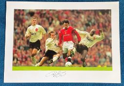 Ryan Giggs signed 22x16 inch colour print pictured in action for Manchester United against Liverpool