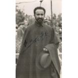 Haile Selassie signed 5x3 inch vintage black and white photo. Haile Selassie I (born Tafari