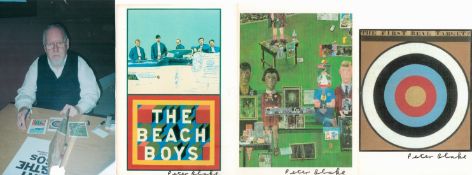 Beatles artist Peter Blake collection includes three signed 6x4 inch post cards. Sir Peter Thomas