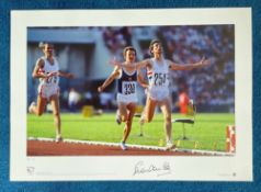 Sebastian Coe signed 22x16 inch Team GB Olympic Gold Big Blue Tube print, Sebastian Coe Olympic