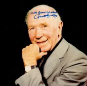 Sir Matt Busby signed 8x8 colour photo. Sir Alexander Matthew Busby CBE KCSG (26 May 1909 – 20