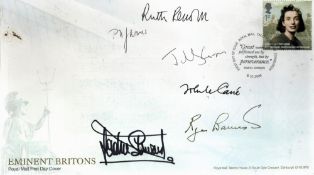 Eminent Britons multi signed Royal Mail FDC includes 6 fantastic signatures such as Ruth Rendall, PD