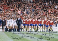 Autographed Southampton 16 X 12 Photo - Col, Depicting Manager Lawrie McMenemy And His Counterpart