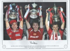 Bryan Robson 16x12 inch hand signed, Colourised photo, Autographed Editions, Limited Edition.