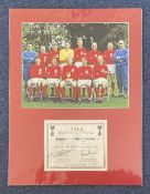 Football, Geoff Hurst and Martin Peters 1966 World Cup Winners signature piece featuring a colour