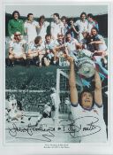 Football, Trevor Brooking and Billy Bonds signed 16x12 inch West Ham United 1980 F. A Cup Winners