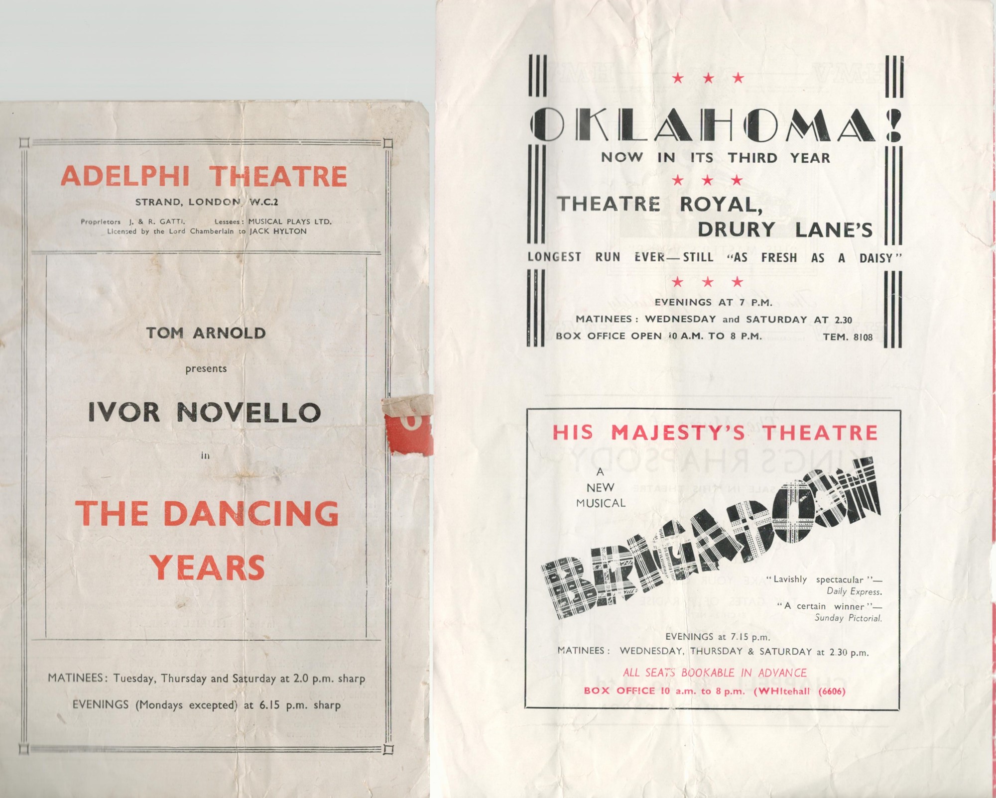 Actor and Entertainer, Ivor Novello vintage collection featuring a variety of theatre programmes - Image 3 of 3