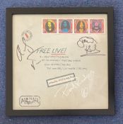 Rock Band Free, multi-signed framed LP cover for Free Live! Signed by Paul Rodgers, Simon Kirke