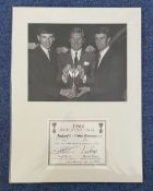 Football, Geoff Hurst and Martin Peters 1966 World Cup Winners signature piece featuring a black and