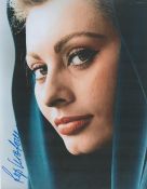 Actor, Sophia Loren signed 10x8 inch colour photograph. Loren is an Italian actress who was named by