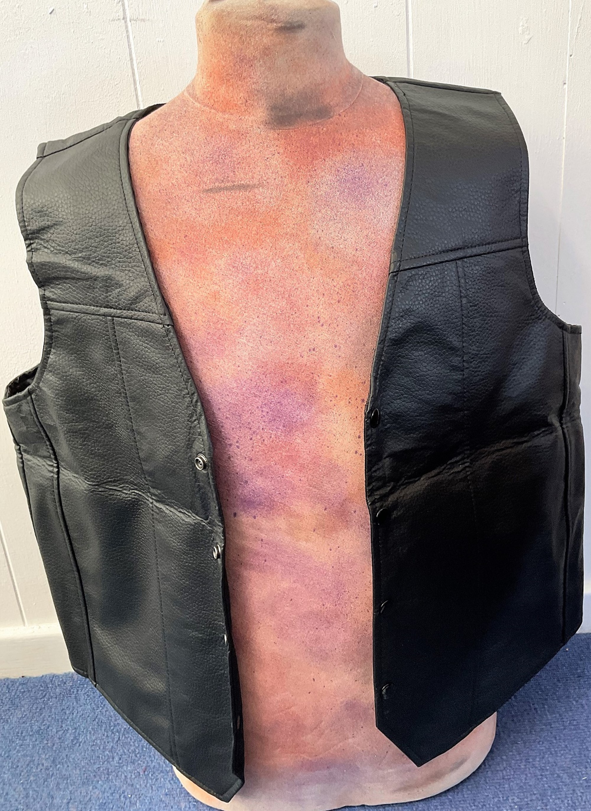 The Walking Dead, Norman Reedus signed leather replica waistcoat from the show, new with tags. - Image 3 of 3