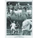 Football Jack Charlton signed 1966 World Cup Winner 16x12 inch black and white montage print. Good