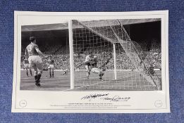 Nat Lofthouse and Harry Gregg signed Bolton Wanderers v Manchester United 1958 FA Cup Final 16x12