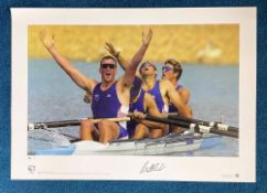 Mathew Pinsent signed 22x16 inch Team GB Olympic Gold Big Blue Tube print. Olympic Games Sydney