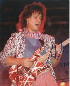 Eddie Van Halen signed 10x8 inch colour photo. Edward Lodewijk Van Halen ( January 26, 1955 –