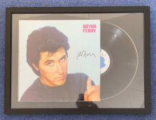 Singer, Bryan Ferry signed and framed LP record cover, complete with disc and beautifully