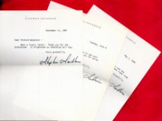 Stephen Sondheim collection 3 TLS all with original mailing envelops with New York PM dated 1987 and