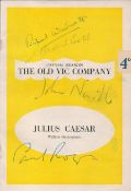 1955 56 Multi Signed Julius Caesar Programme at The Old Vic Theatre, Waterloo. Personally signed