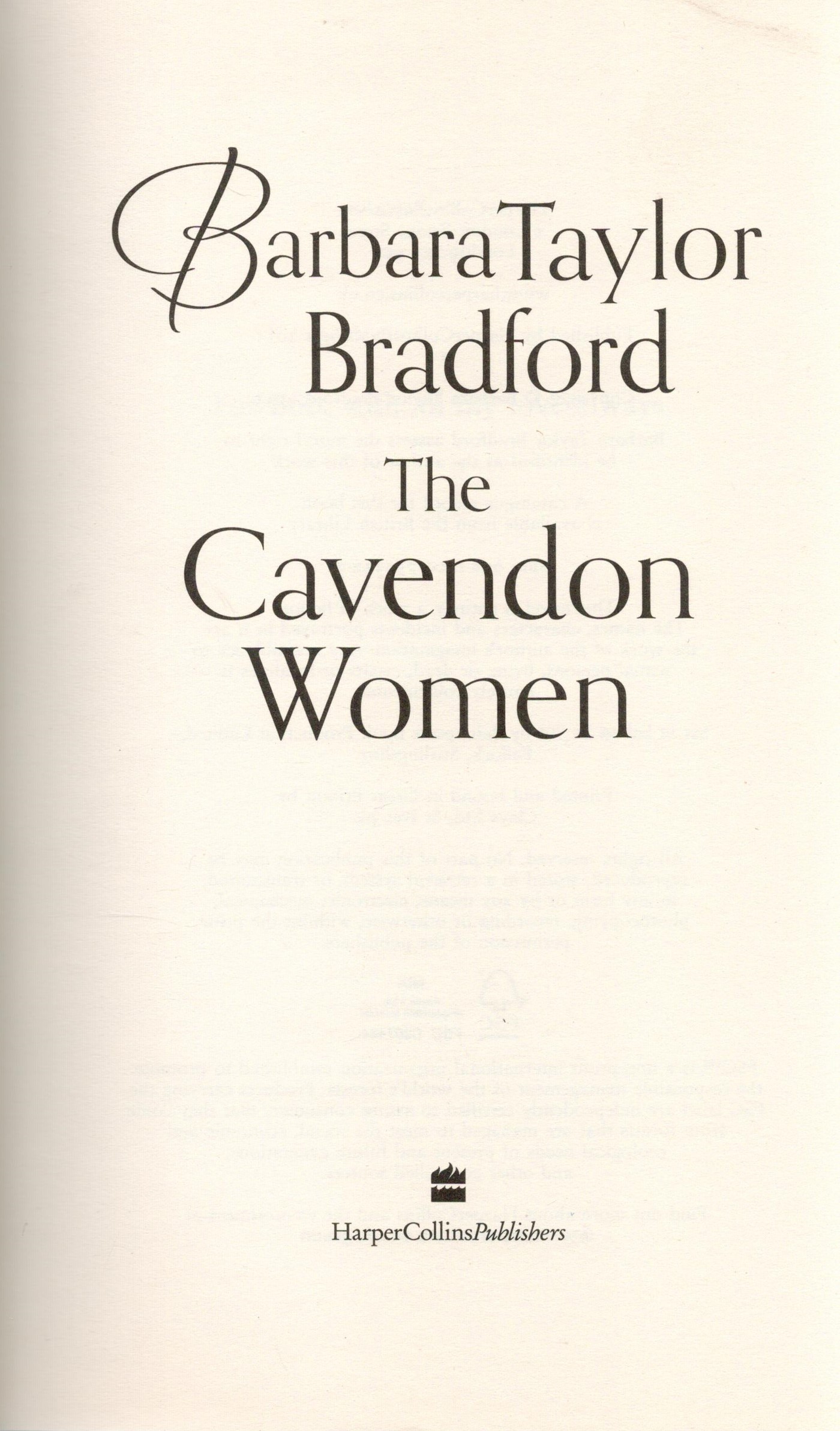 The Cavendon Women by Barbara Taylor Bradford Hardback Book 2015 First Edition published by Harper - Image 2 of 3