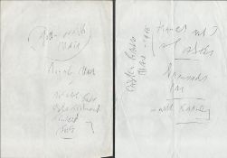Superb Reggie Kray Collection of 4 sheets of Handwritten Notes. Reggie’s Handwriting is poor as
